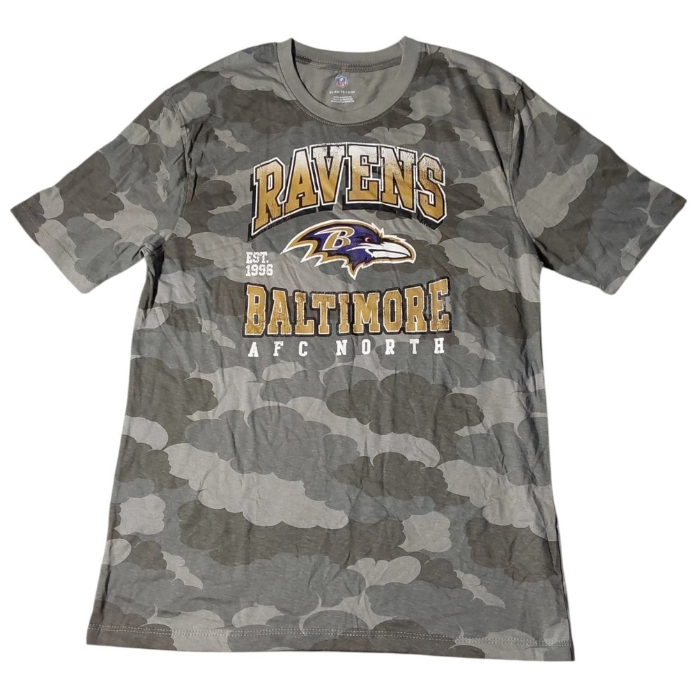 Baltimore Ravens NFL T Shirt Camouflage AFC‎ North Football Youth Medium NWT